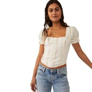 NWT Free People Seratonin Corset Top Ivory Small